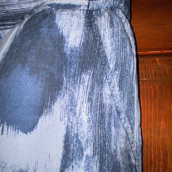 GAP Blue Acid Wash Tie Dye Pants with Elastic / Drawstring Waist, Medium NWOT - Picture 2 of 16